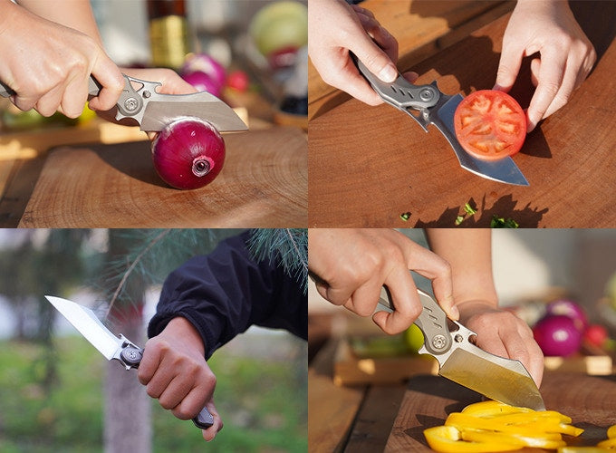 All-Purpose Folding Kitchen Knife with Titanium Handle