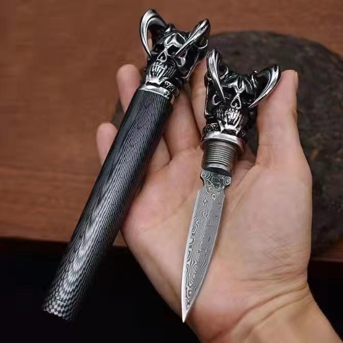 (🔥Last Day Promotion - 50%OFF) 💀Hand Forged Damascus Skull Hand Knife