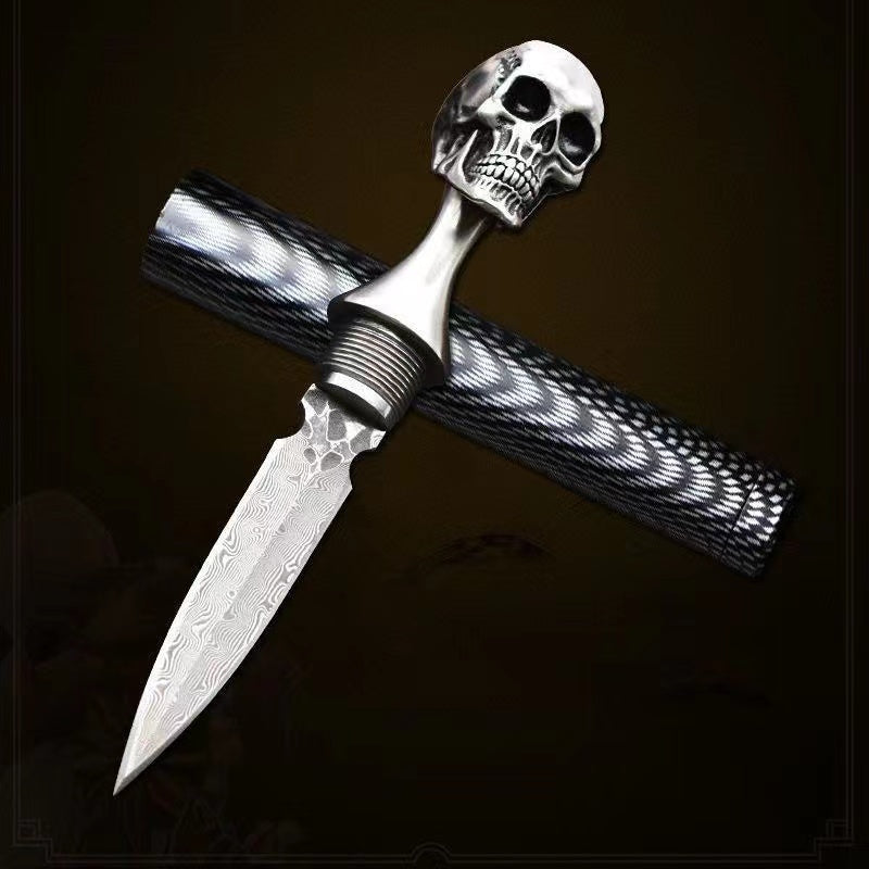 (🔥Last Day Promotion - 50%OFF) 💀Hand Forged Damascus Skull Hand Knife