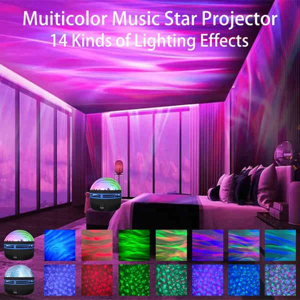 2-in-1 Northern Lights and Ocean Wave Projector with 14 Light Effects