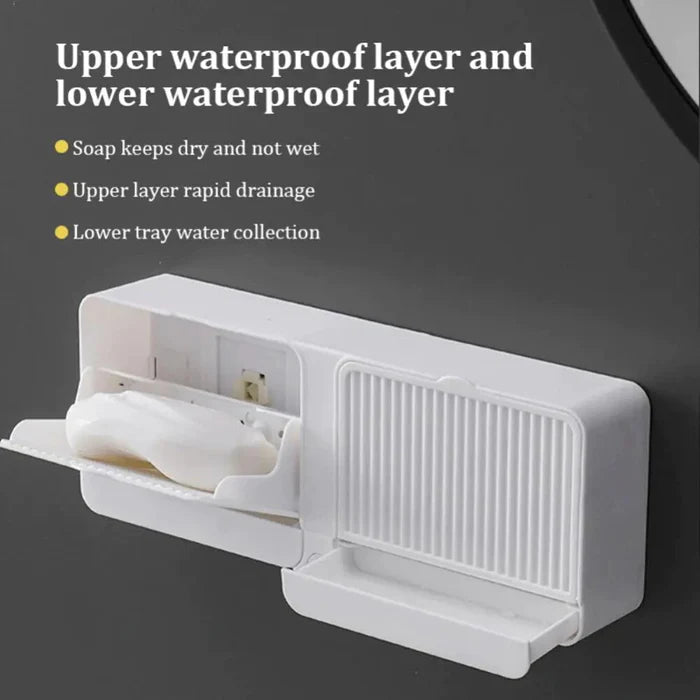 Soap Dish Drain Double Grid Soap holder Box