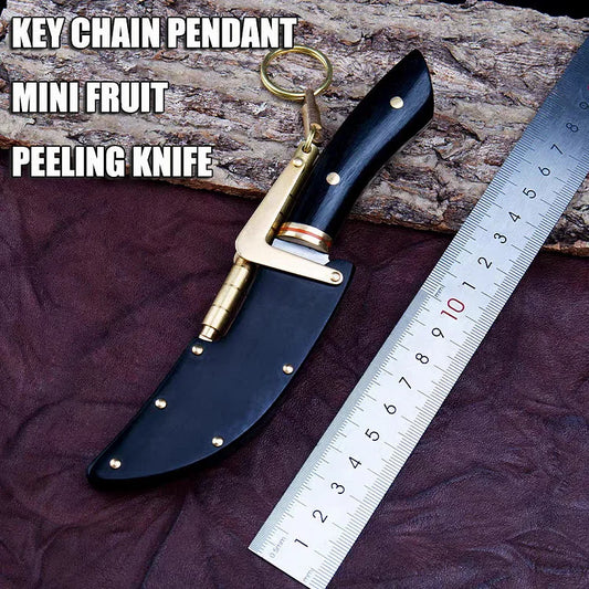 Portable Handle Meat Knife for Beef Sheep with Knife Cover Keychain Pendant Express Mini Peeling Fruit Knife