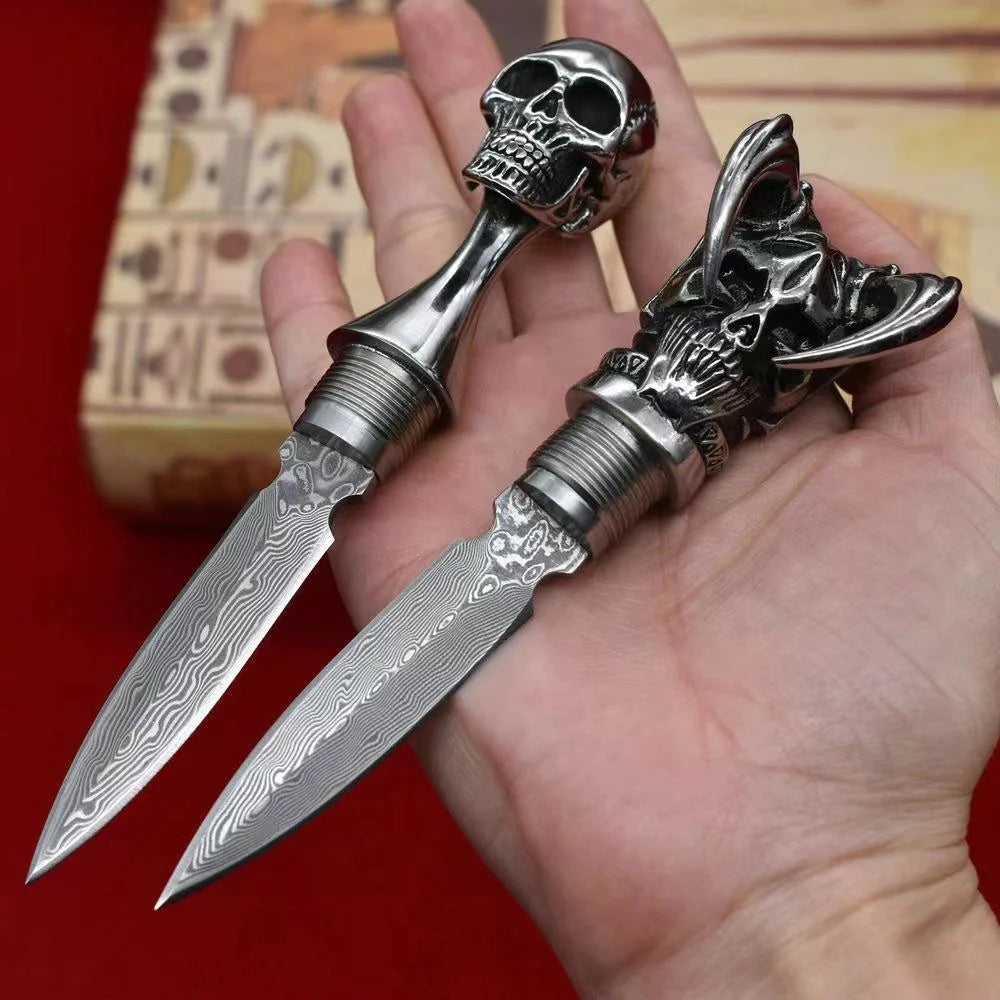 (🔥Last Day Promotion - 50%OFF) 💀Hand Forged Damascus Skull Hand Knife