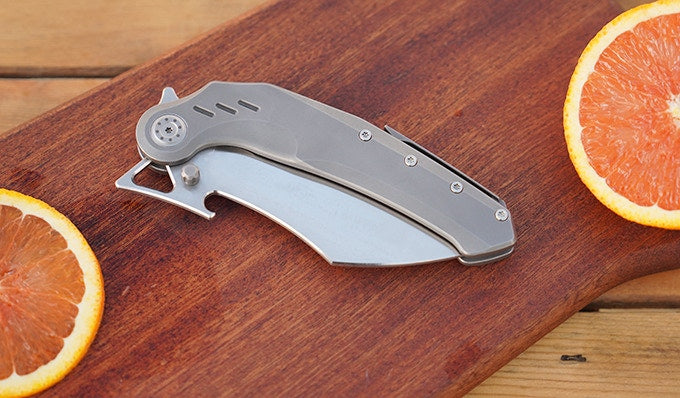 All-Purpose Folding Kitchen Knife with Titanium Handle