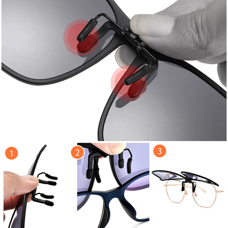 New Polarized Clip-on Flip Up Sunglasses(Buy 1 Get 1 Free)