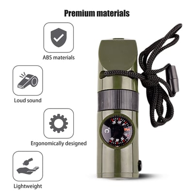 🔥Last day promotion 50% OFF💥Outdoor 7-in-1 Multifunctional Whistle Survival Whistle